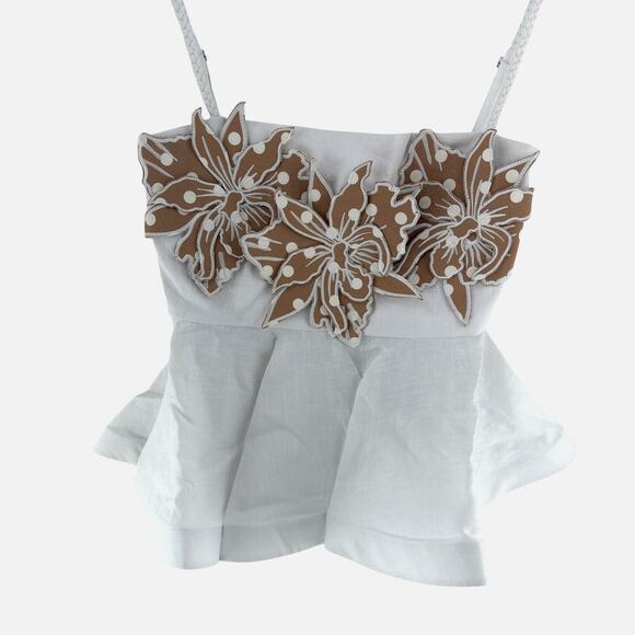 No Pise La Grama Women's White Polka Dots Dreamy Top Size M - Picture 7 of 11